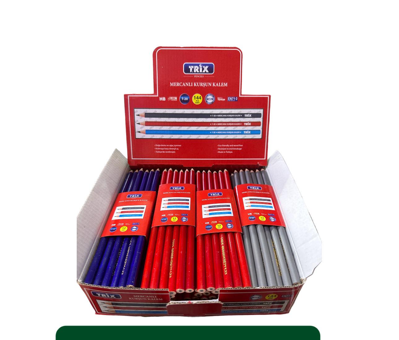 TRİX MERCANLI KURŞUN KALEM ( GROSA 144 ADET )